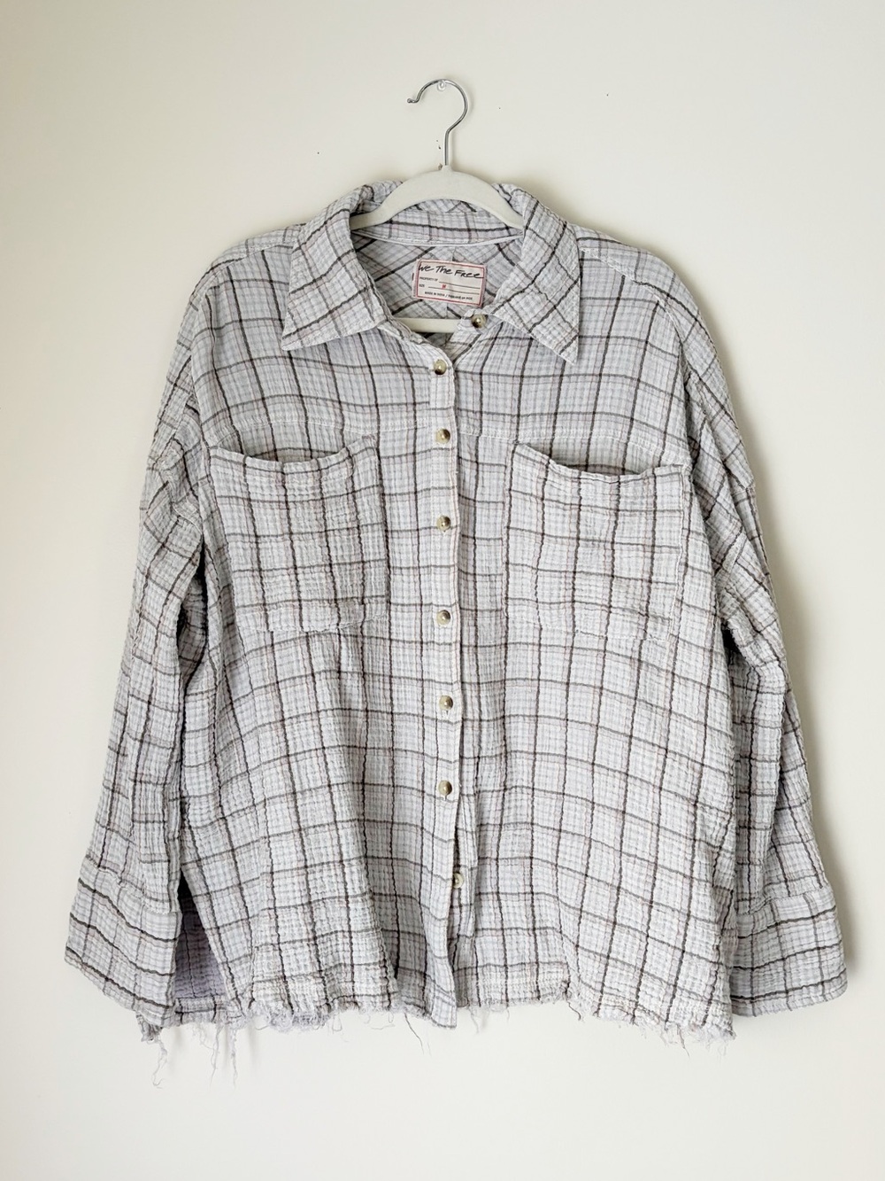 Free People Cardiff Plaid Top size M - Picture 5 of 13